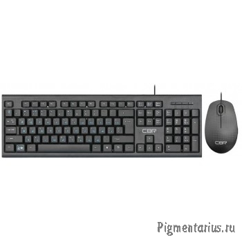 CBR KB SET 711 Carbon, Комплект (клавиатура + мышь) проводной, USB, поверхность "под карбон", длина 