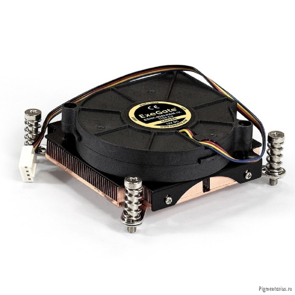 Exegate EX286162RUS Кулер ExeGate ESNK-0049.PWM.1U.115x.Cu (радиальный (улитка), медный, 1U, LGA1150