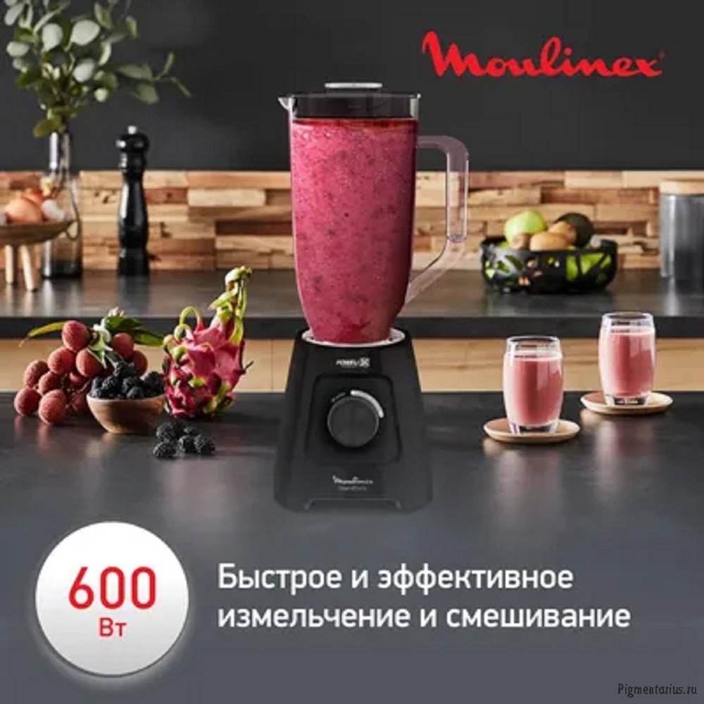 MOULINEX LM458810 Блендер стационарный, 600Вт, черный