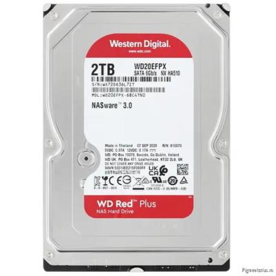 Жесткий диск WD Red Plus (WD20EFPX) 2TB {Serial ATA III, 5400- rpm, 64Mb, 3.5"}