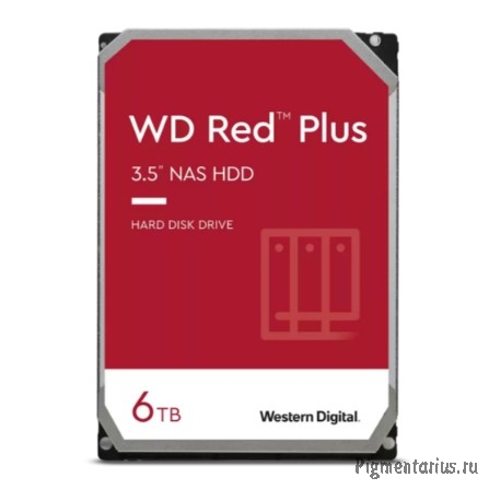 Жесткий диск WD Red Plus (WD60EFPX) 6TB {Serial ATA III, 5400- rpm, 256Mb, 3.5"}