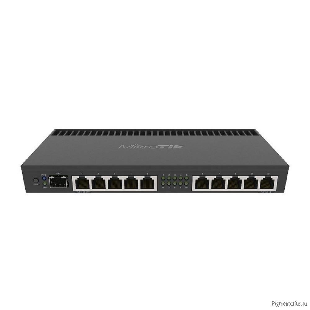 MikroTik RB4011iGS+RM  Маршрутизатор 1.4ГГц, 4 ядра, 1GB RAM, 512MB NAND, 10x 10/100/1000 LAN, 1 SFP