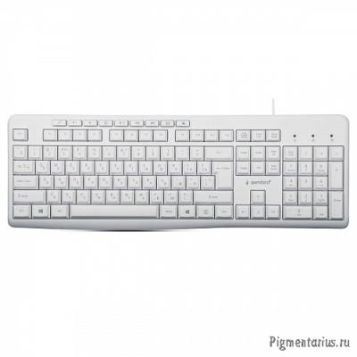 Клавиатура Gembird KB-8430M,{USB, белый, 113 клавиш, 9 кнопок управления мультимедиая, кабель 1,5м}	