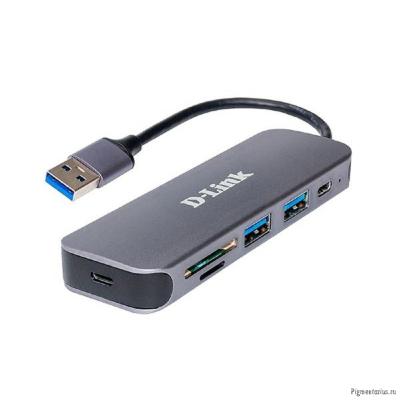 D-Link DUB-1325/A2A Концентратор с 2 портами USB 3.0, 1 портом USB Type-C, слотами для карт SD и mic