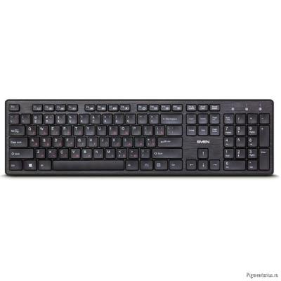 Беспроводная клавиатура Sven KB-E5800W чёрная (104 кл.+12Fn, Slim, островн.кл.)