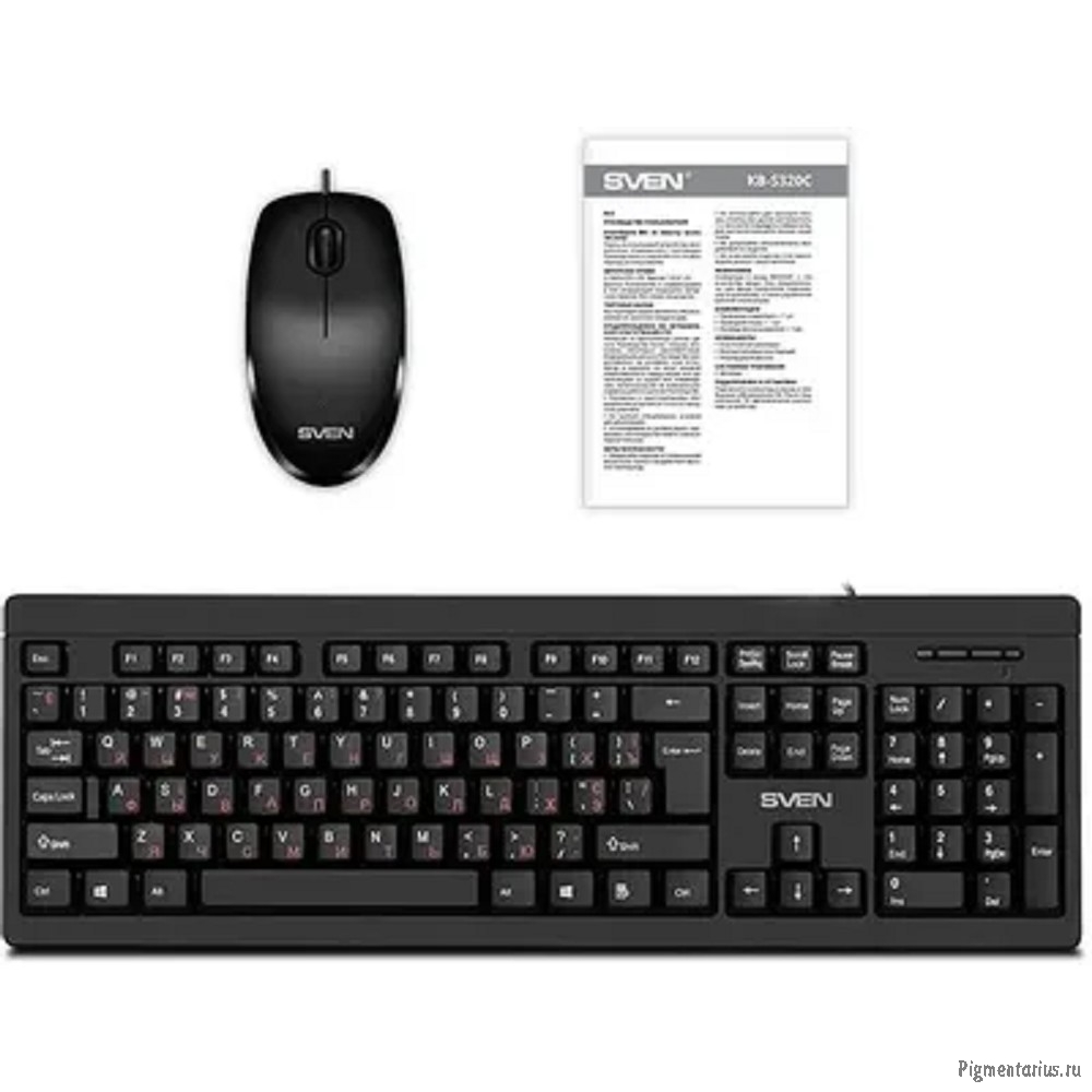 Набор клавиатура+ мышь Sven KB-S320C черный (104 кл., 1000DPI, 2+1кл.)