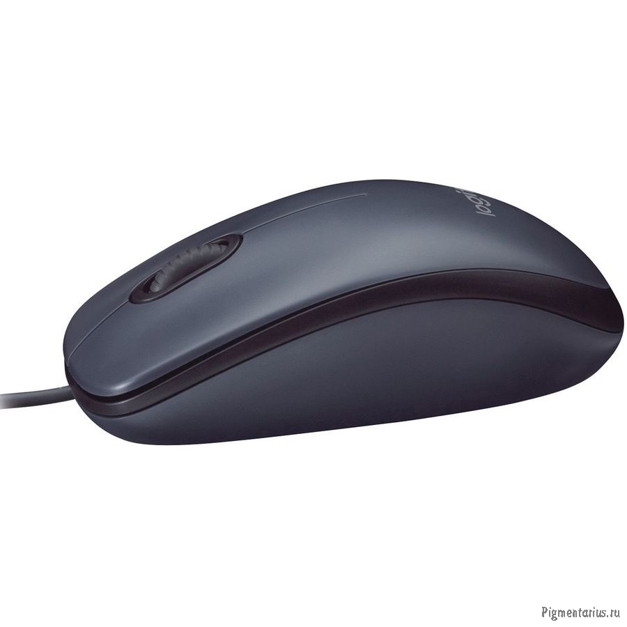910-006652/910-005006/910-005003 Мышь Logitech M100(M100r) Dark Ret {темно-серая/черная, оптическая,