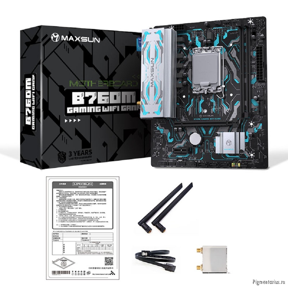 MAXSUN MS-B760M GAMING WIFI GANK V2 (Socket 1700, mATX, 2*DDR5, VGA/HDMI, 3*SATA3, 1*M.2, 1xPCI-E x1