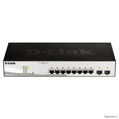 D-Link DGS-1210-10/F1A Управляемый L2 коммутатор с 8 портами 10/100/1000Base-T и 2 портами 1000Base-