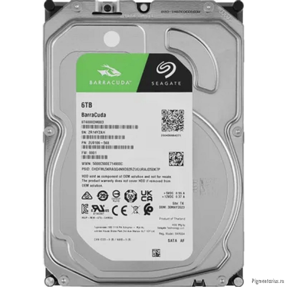 6TB Seagate BarraCuda (ST6000DM003) {Serial ATA III, 5400 rpm, 256mb buffer}