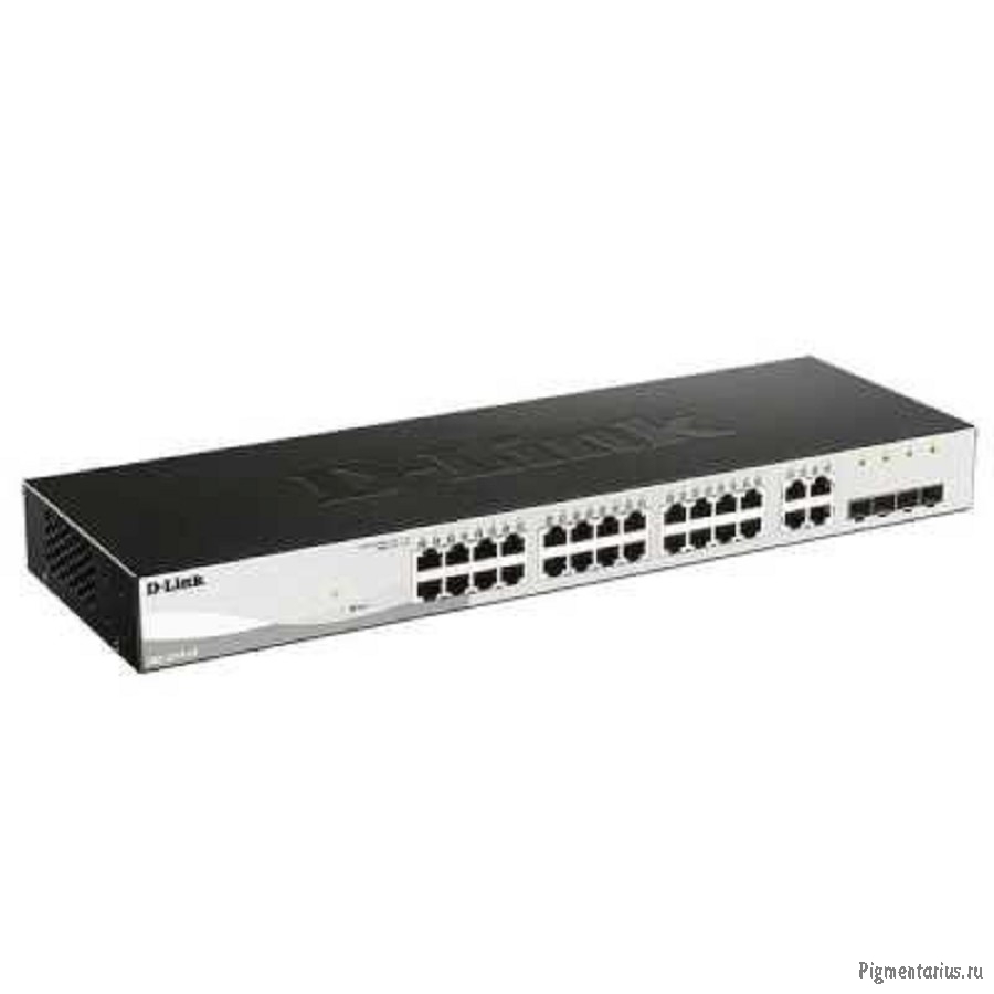 D-Link DGS-1210-28/F3A Настраиваемый L2 коммутатор с 24 портами 10/100/1000Base-T и 4 комбо-портами 