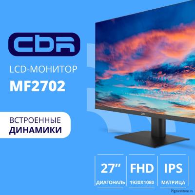 CBR LCD Монитор 27" MF-2702 безрамочный, IPS, FHD 1920x1080, 100Гц, Динамики 2*3W, 1*DP, 1*HDMI, 1*V CBR LCD Монитор 27" MF-2702 безрамочный, IPS, FHD 1920x1080, 100Гц, Динамики 2*3W, 1*DP, 1*HDMI, 1*V