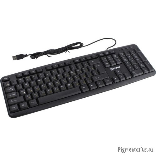 Exegate EX279938RUS Клавиатура Exegate LY-331L2, <USB, шнур 2,2м, черная,  104кл, Enter большой>, Co