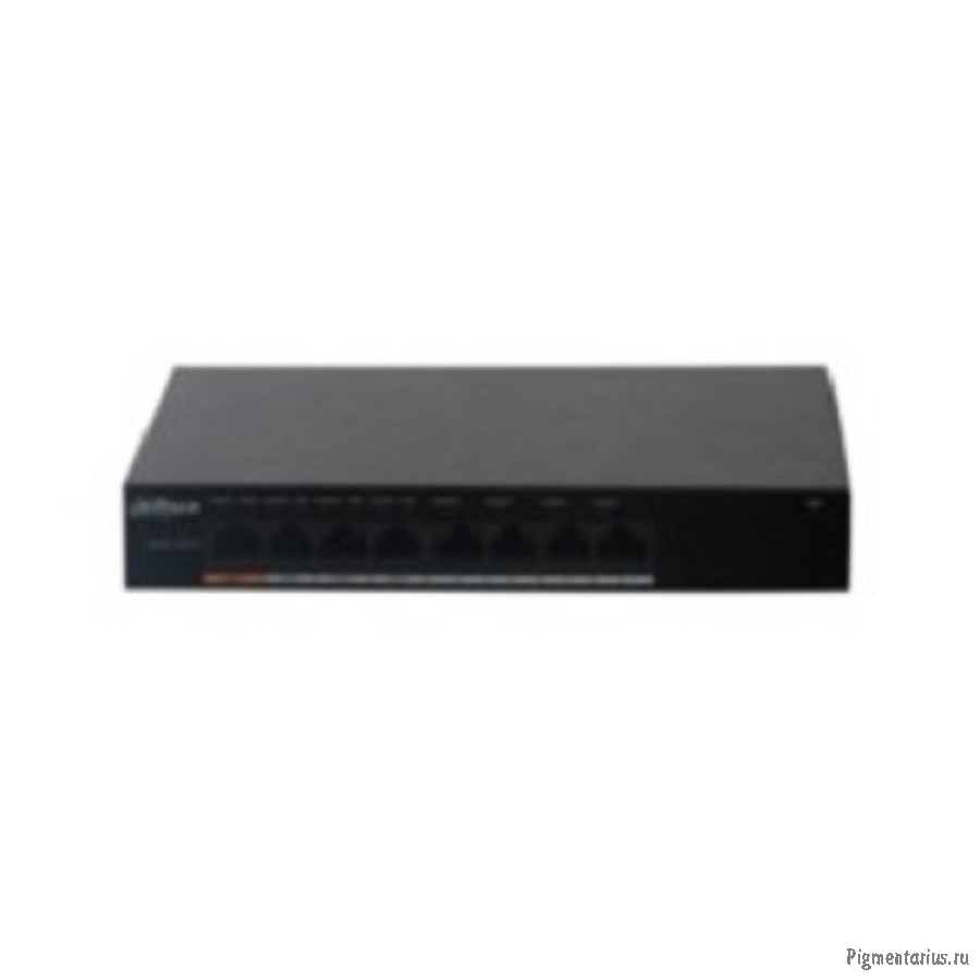 DAHUA DH-PFS3008-8ET-60 8-портовый неуправляемый коммутатор с РоЕ, 4xRJ45 100Mb PoE, 4xRJ45 100Mb, с
