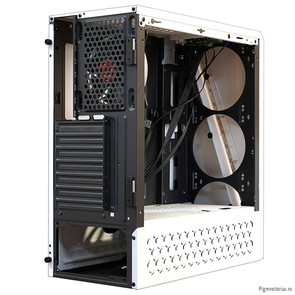 Ginzzu SL220 White  FAN 12LED USB3.0 Window w/o PSU 