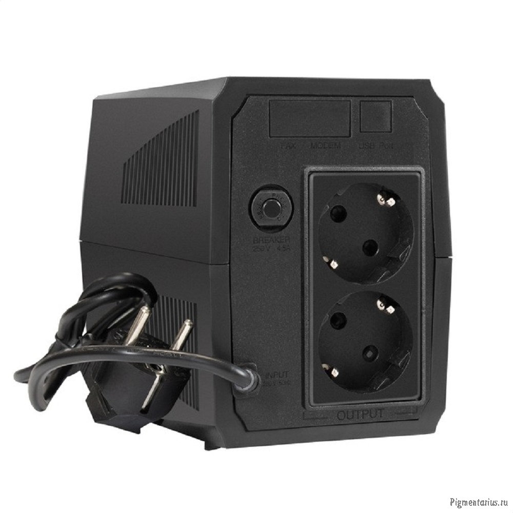 Exegate EX294612RUS ИБП ExeGate SpecialPro UNB-500.LED.AVR.2SH <500VA/300W, LED, AVR, 2*Schuko, Blac