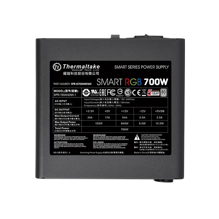 Блок питания Thermaltake Smart  RGB  [PS-SPR-0700NHSAWE-1]  700W / APFC / 80+