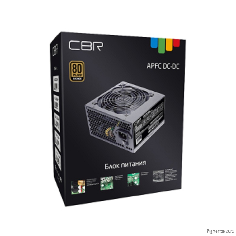 Блок питания CBR ATX 700W 80+ Bronze, DC-DC, APFC, 0.6mm, 20+4pin, 1*8-pin(4+4P), 2*6+2pin, 6*SATA, 