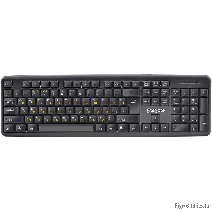 Exegate EX279938RUS Клавиатура Exegate LY-331L2, <USB, шнур 2,2м, черная,  104кл, Enter большой>, Co