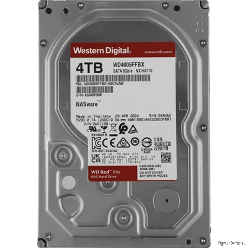 4TB WD Red Pro (WD4005FFBX) {Serial ATA III, 7200- rpm, 256Mb, 3.5"}