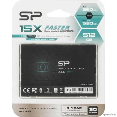 SSD накопитель Silicon Power A55 SP512GBSS3A55S25 SATA3 512Gb