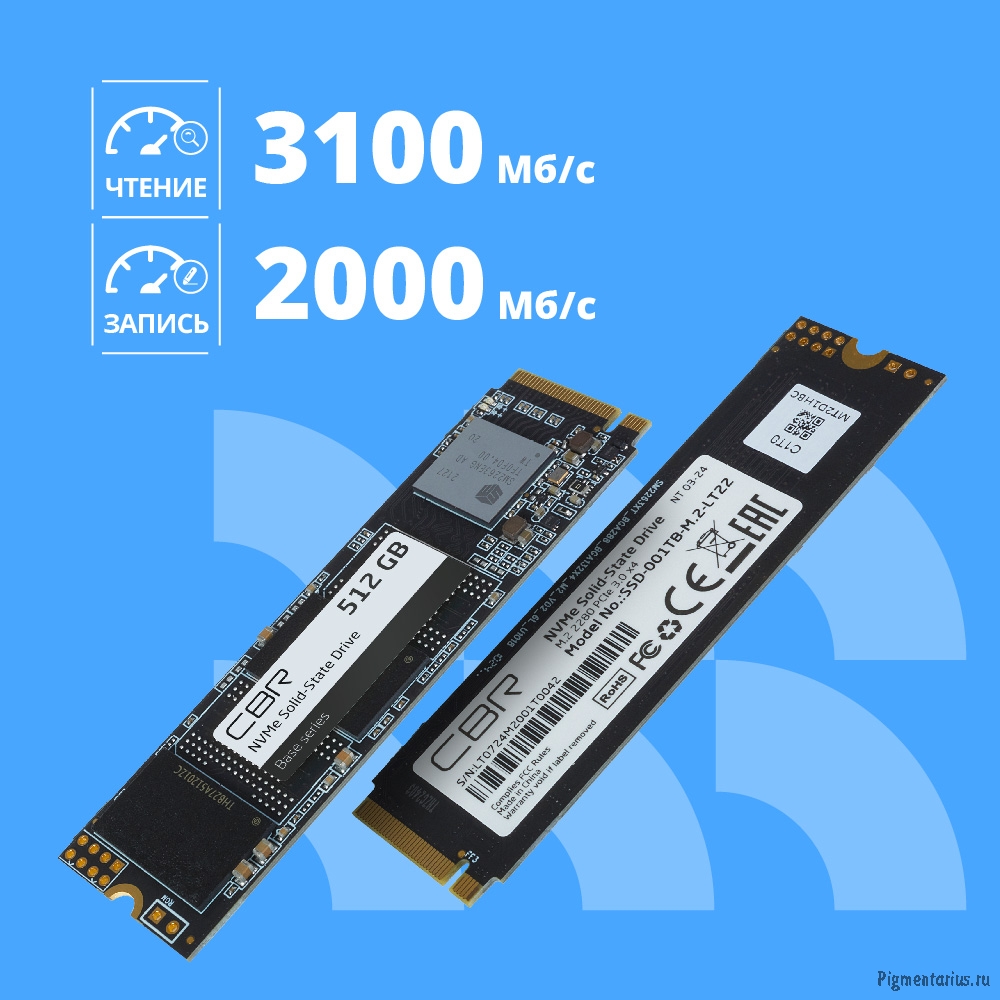 SSD накопитель CBR SSD-512GB-M.2-BS24b серия "Base" M.2 512GB