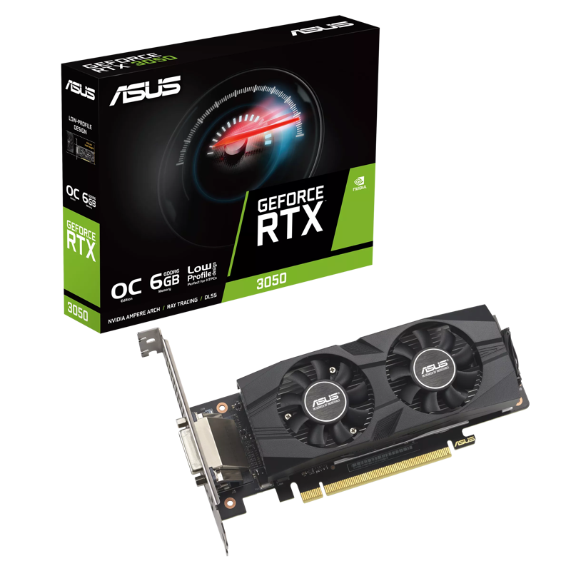 Видеокарта ASUS GeForce RTX3050-O6G-LP-BRK (90YV0KQ0-M0NA00) 6GB