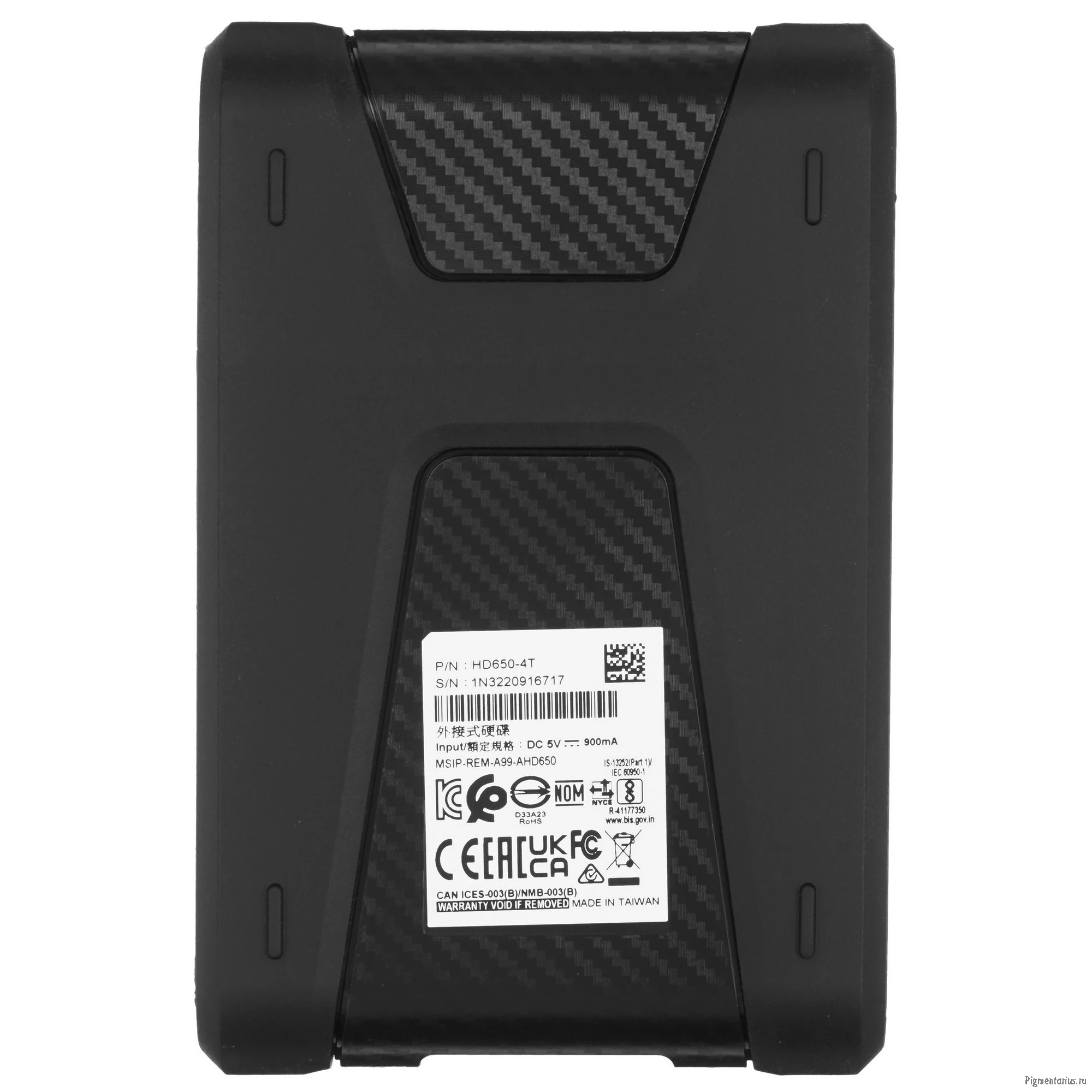 A-Data Portable HDD 4Tb HD650 AHD650-4TU31-CBK {USB 3.1, 2.5", Black} Противоударные Slim