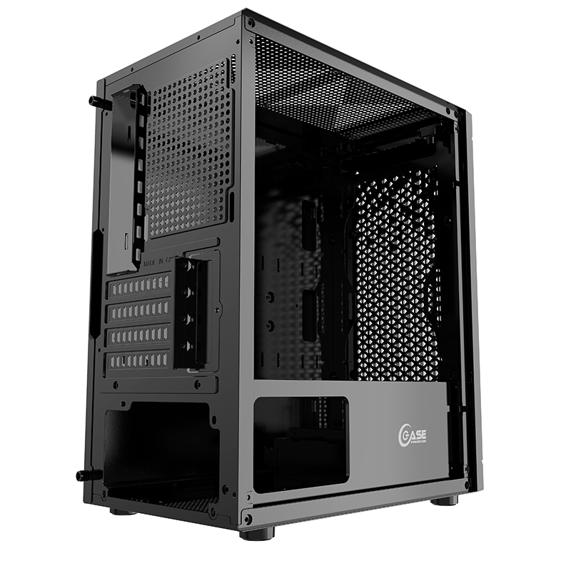 Powercase CMIMZB-L3 Корпус Mistral Micro Z3B Mesh LED, Tempered Glass, 2x 140mm + 1х 120mm 5-color f