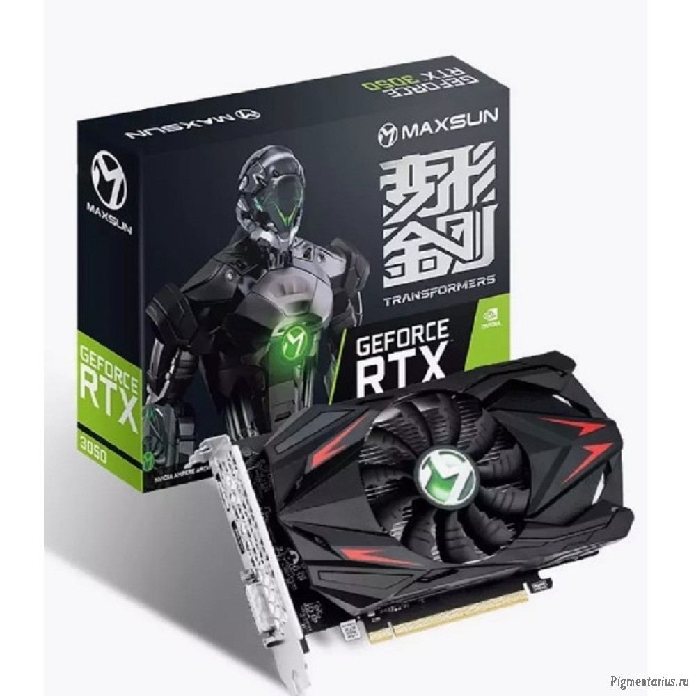 Видеокарта MAXSUN MS-RTX3050 Transformer 6G 96bit, 1042-1470MHZ, DP/HDMI/DVI, 15W/130W (MS-RTX3050 T
