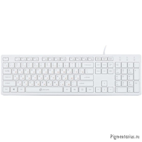 Клавиатура Oklick 500M белый USB slim Multimedia  [1061586]