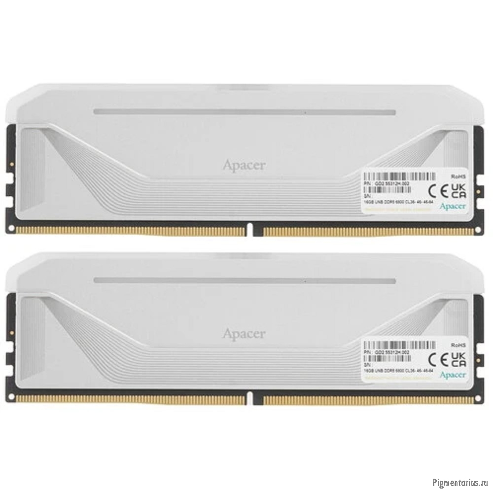Apacer DDR5 32GB 6800MHz DIMM NOX RGB White Kit (2x16GB) AH5U32G68C592NWAA-2