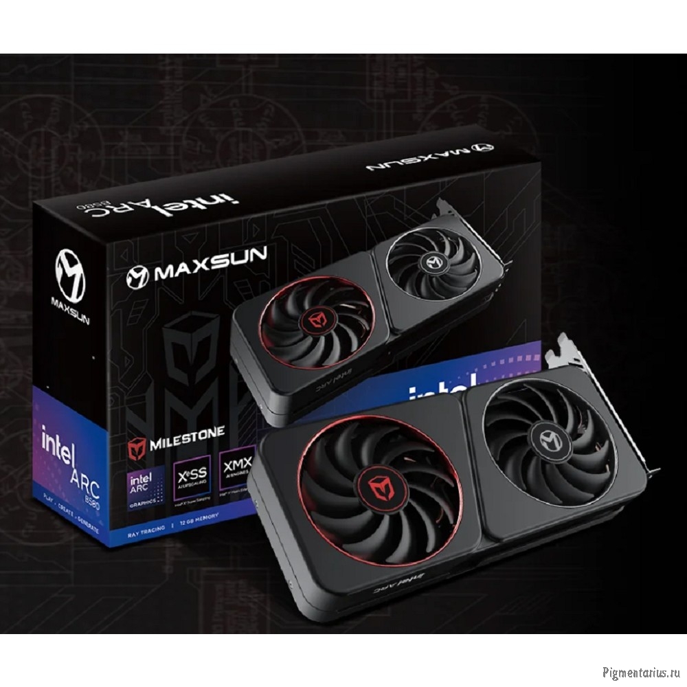 Видеокарта MAXSUN Intel Arc B580 Milestone 12G DDR6, 192bit, 3* DP/HDMI, 2FAN RTL