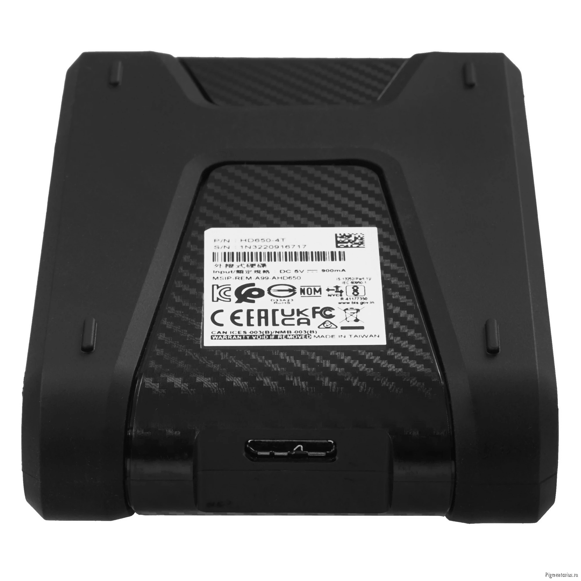 A-Data Portable HDD 4Tb HD650 AHD650-4TU31-CBK {USB 3.1, 2.5", Black} Противоударные Slim