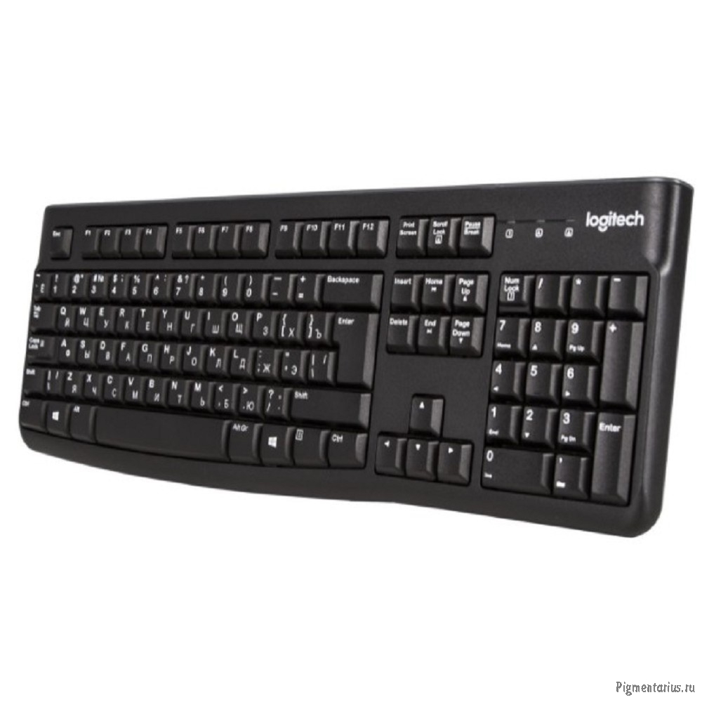 920-002522 Logitech Клавиатура K120 Black USB оригинальная заводская гравировка RU/LAT