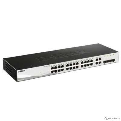 D-Link DGS-1210-28/F3A Настраиваемый L2 коммутатор с 24 портами 10/100/1000Base-T и 4 комбо-портами 