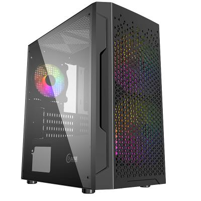Powercase CMIMZB-L3 Корпус Mistral Micro Z3B Mesh LED, Tempered Glass, 2x 140mm + 1х 120mm 5-color f