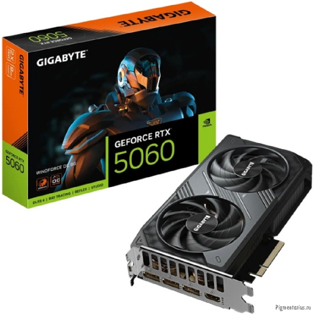 Видеокарта GIGABYTE GeForce RTX 5060 WINDFORCE OC 8G (GV-N5060WF2OC-8GD)