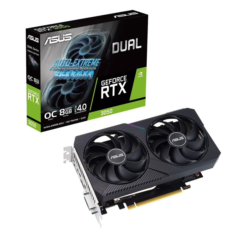 Видеокарта ASUS GeForce RTX3050 Dual V2 OC Edition 8GB (DUAL-RTX3050-O8G-V2