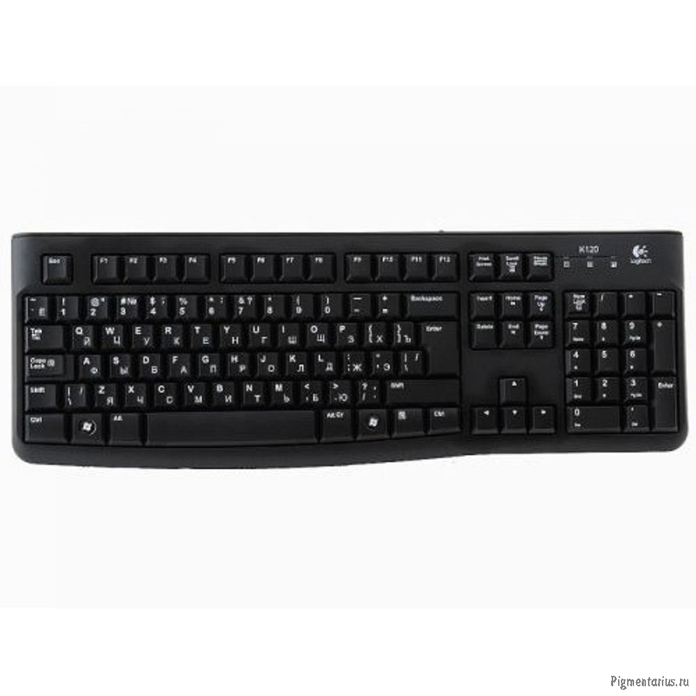 920-002522 Logitech Клавиатура K120 Black USB оригинальная заводская гравировка RU/LAT
