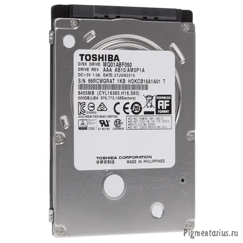 Жесткий диск Toshiba (MQ01ABF050) 500Gb {Serial ATA III, 5400 rpm, 8Mb buffer, 7mm}