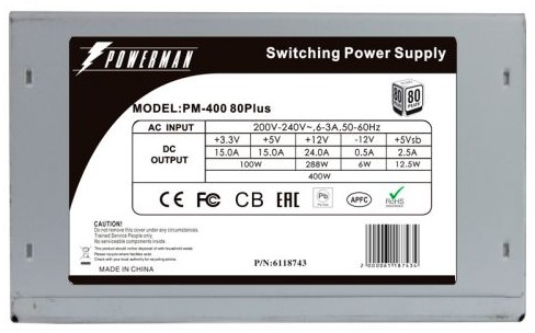 POWERMAN  PM-400ATX APFC 80+ [6118743]