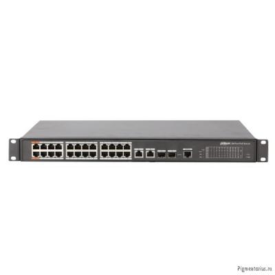 DAHUA DH-PFS4226-24ET-240 24-портовый управляемый коммутатор с РоЕ, уровень L2, 24xRJ45 100Mb PoE, 2