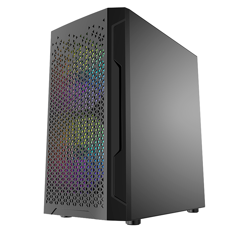 Powercase CMIMZB-L3 Корпус Mistral Micro Z3B Mesh LED, Tempered Glass, 2x 140mm + 1х 120mm 5-color f