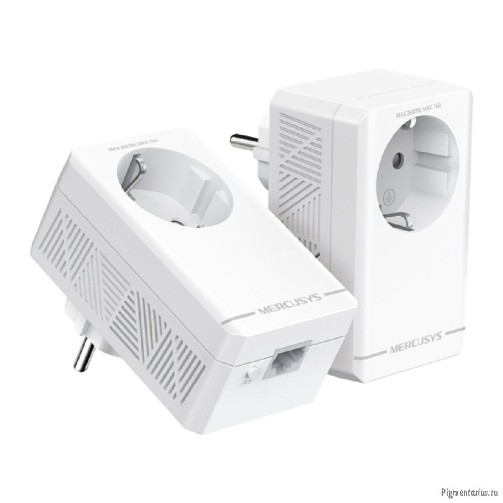 Mercusys MP500P KIT AV1000 Комплект гигабитных Powerline-адаптеров со встроенной розеткой