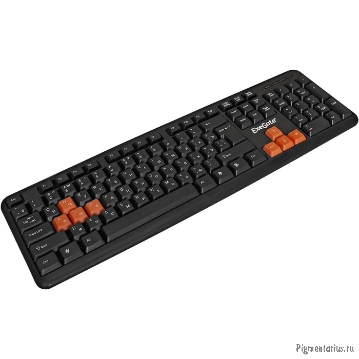 Exegate EX264080RUS Клавиатура Exegate LY-403, <USB, черная, 105кл, Enter большой, 8 красных клавиш>