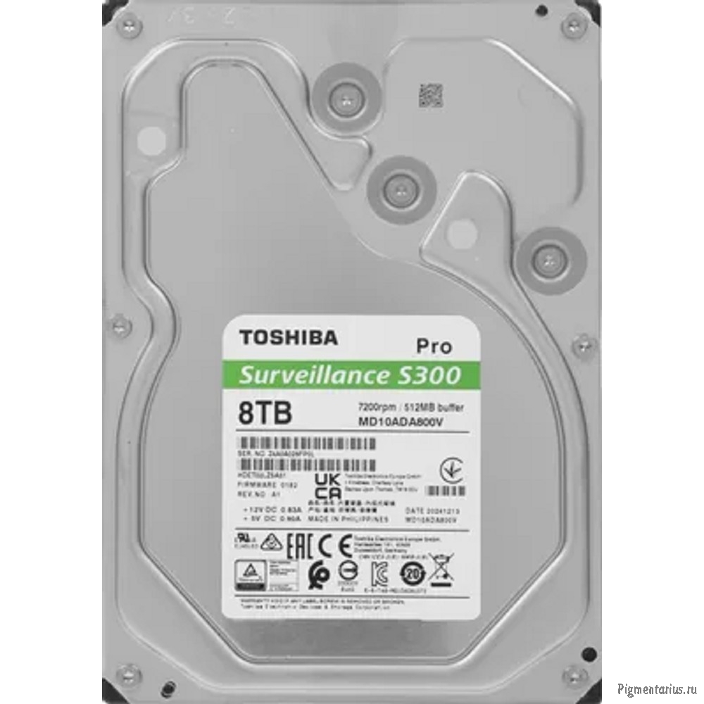 8TB Toshiba Surveillance S300 Pro (MD10ADA800V )  3.5" 7200RPM 256MB SATA 