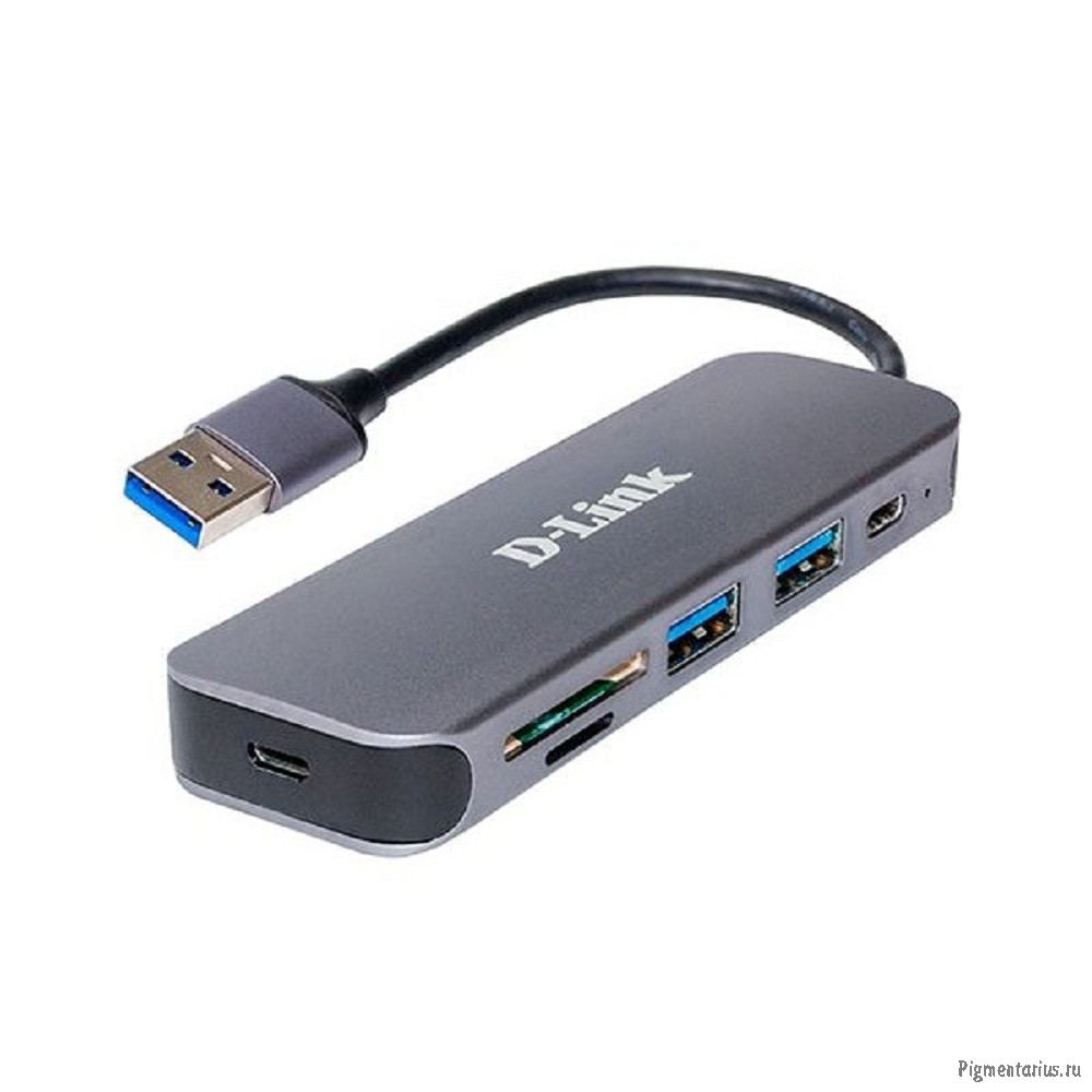 D-Link DUB-1325/A2A Концентратор с 2 портами USB 3.0, 1 портом USB Type-C, слотами для карт SD и mic
