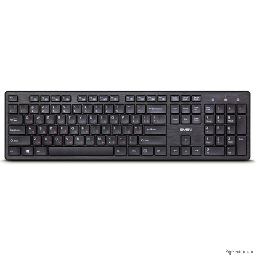 Беспроводная клавиатура Sven KB-E5800W чёрная (104 кл.+12Fn, Slim, островн.кл.)